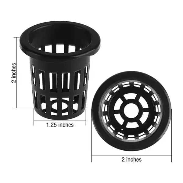 Net Pots (50mm / 2" Slotted Hydroponic Cups, Set of 24)