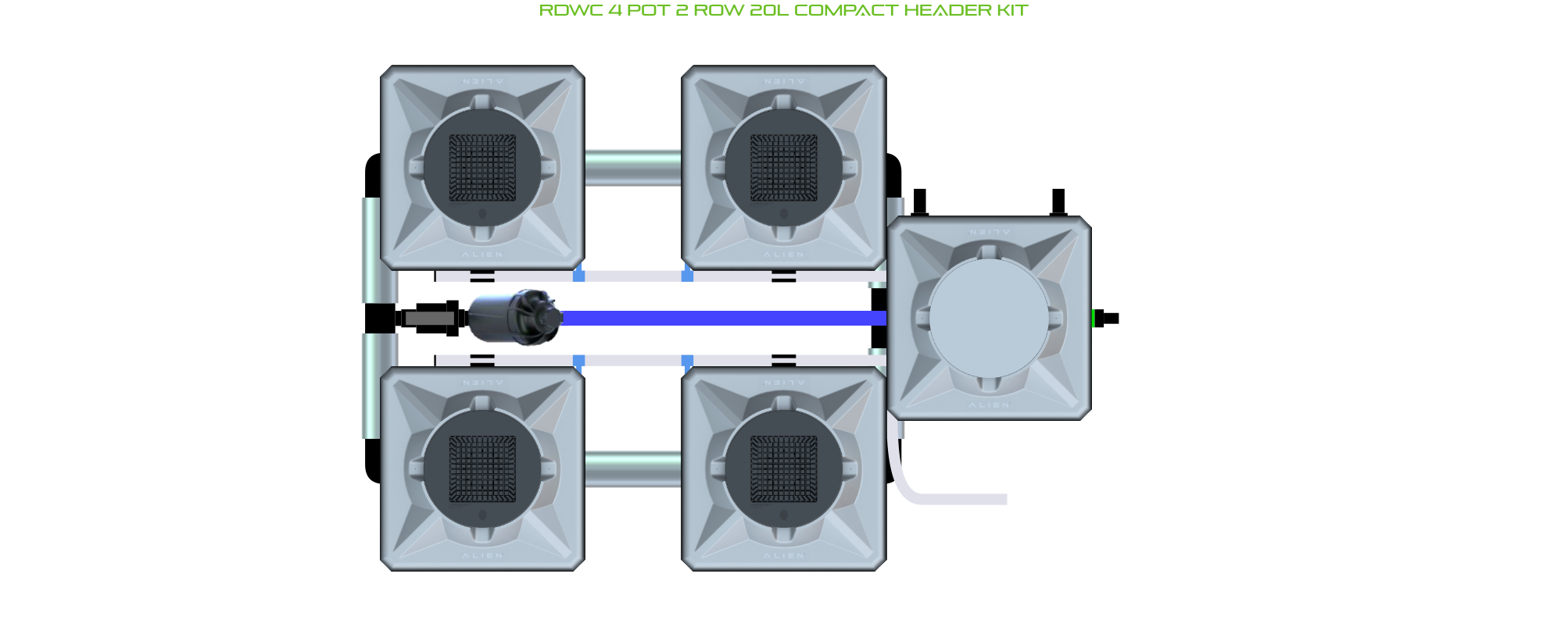 ALIEN RDWC 4 Pot 2 Row Kit