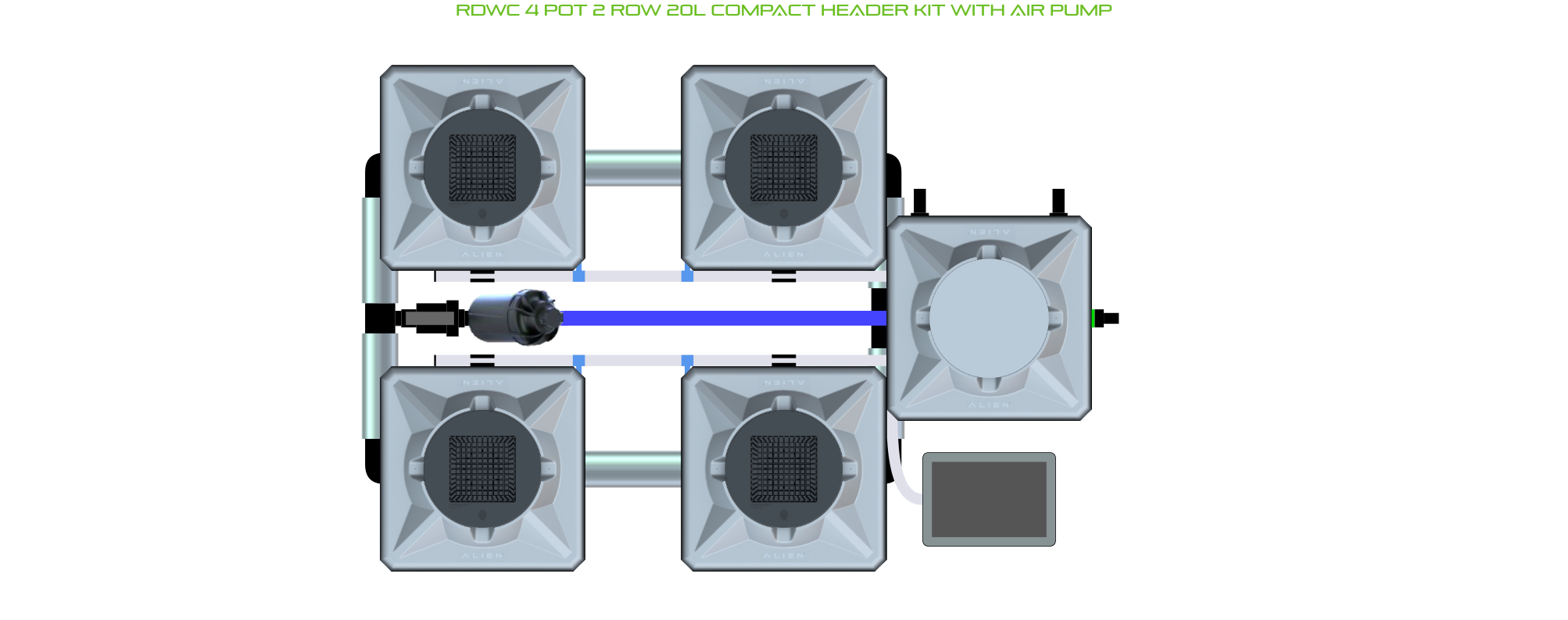 ALIEN RDWC 4 Pot 2 Row Kit