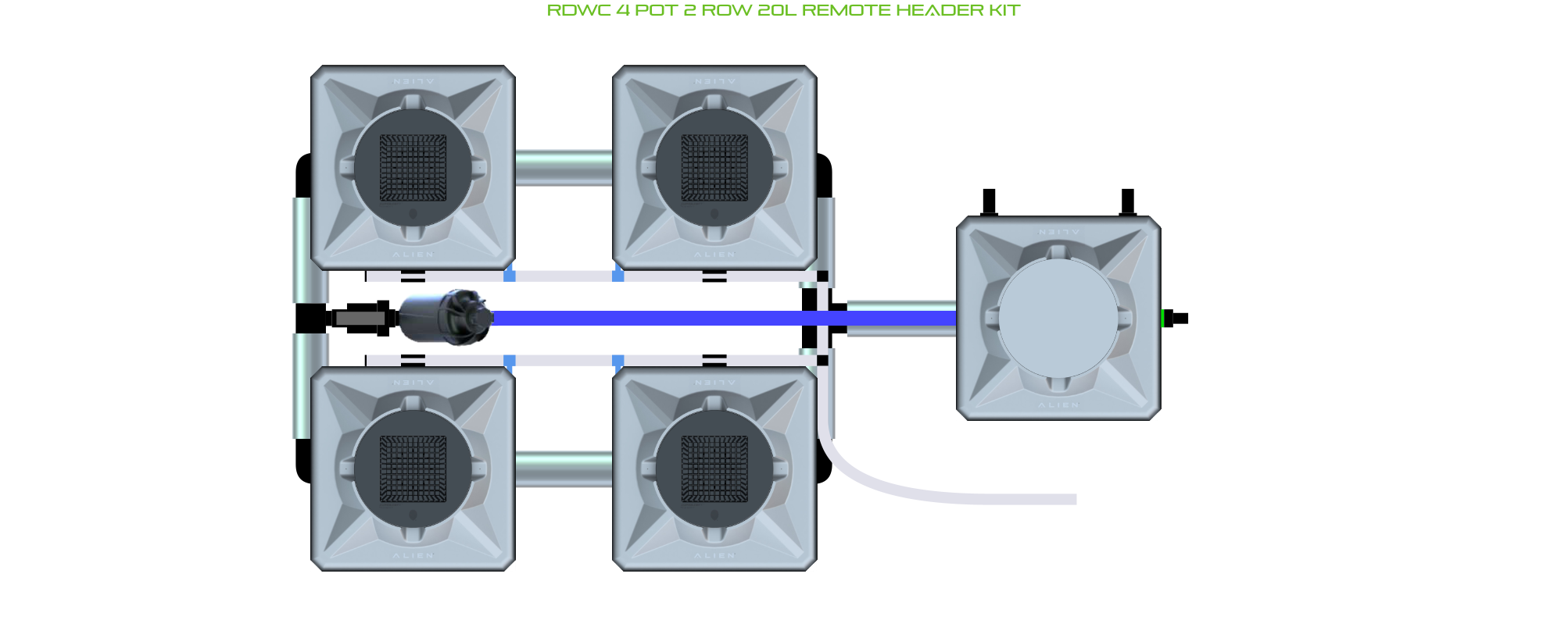ALIEN RDWC 4 Pot 2 Row Kit