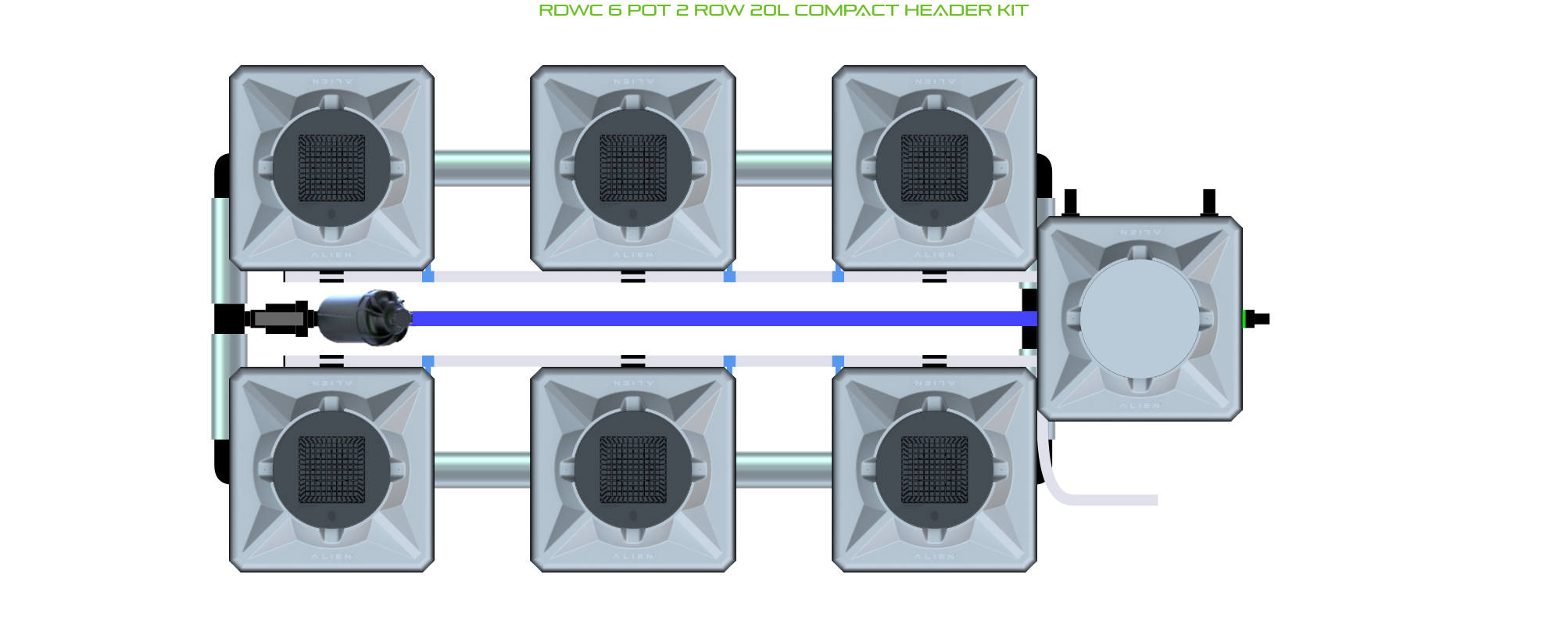 ALIEN RDWC 6 Pot 2 Row Kit