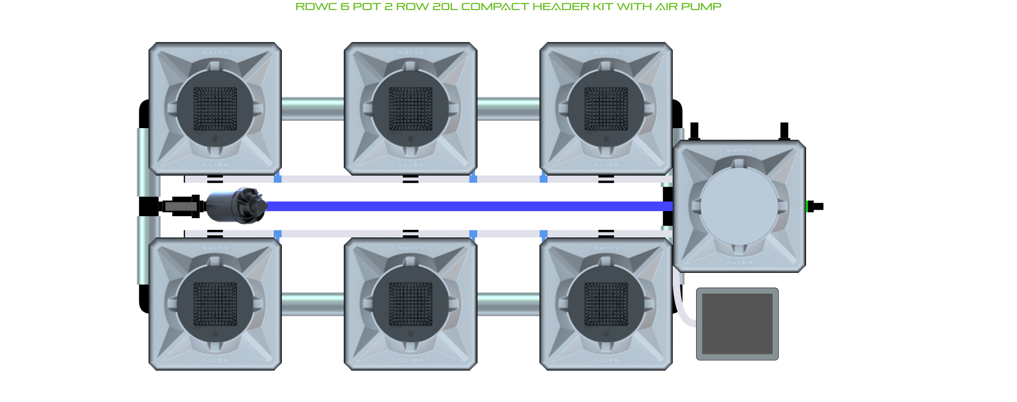 ALIEN RDWC 6 Pot 2 Row Kit