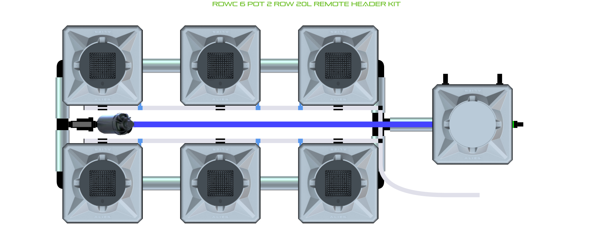 ALIEN RDWC 6 Pot 2 Row Kit