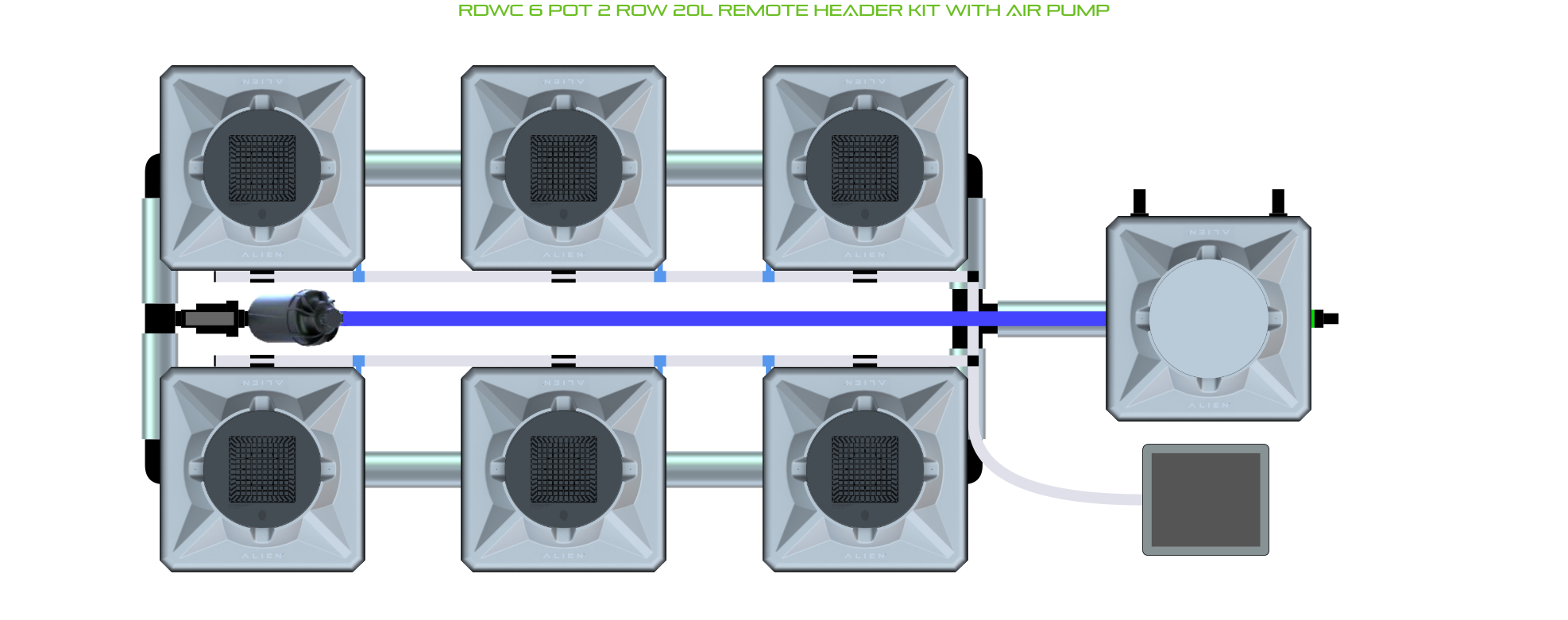 ALIEN RDWC 6 Pot 2 Row Kit