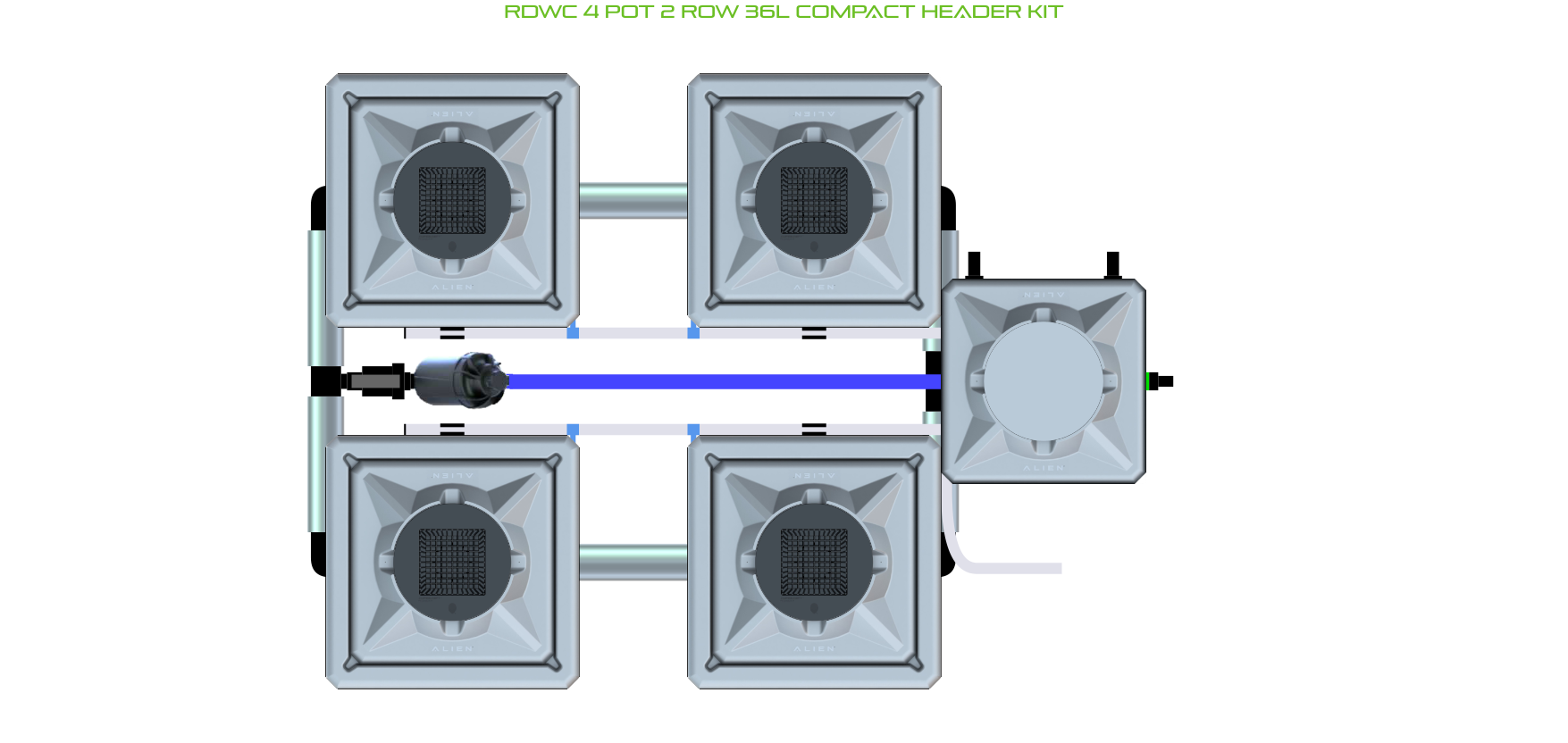 ALIEN RDWC 4 Pot 2 Row Kit