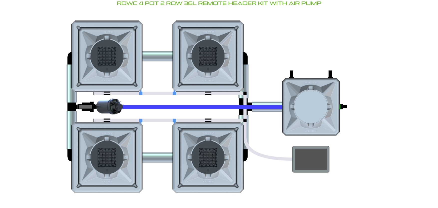 ALIEN RDWC 4 Pot 2 Row Kit