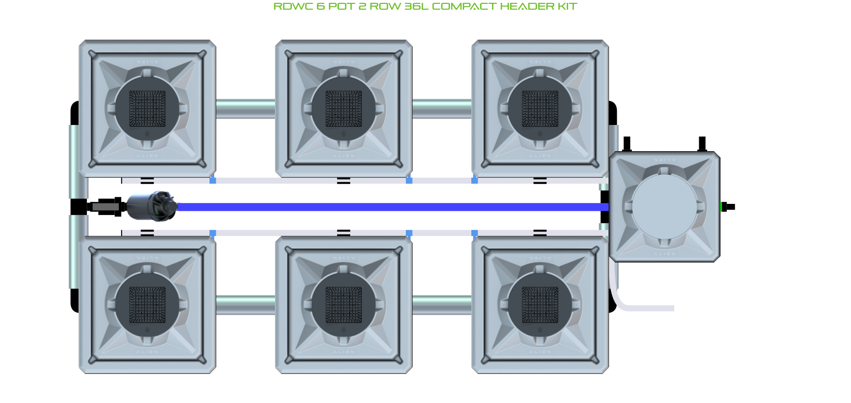 ALIEN RDWC 6 Pot 2 Row Kit