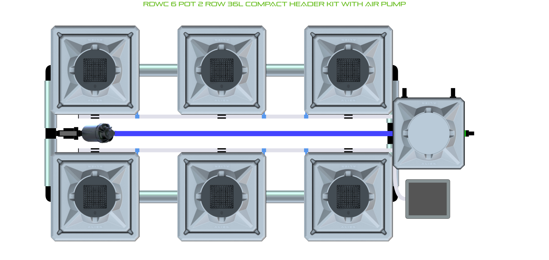 ALIEN RDWC 6 Pot 2 Row Kit