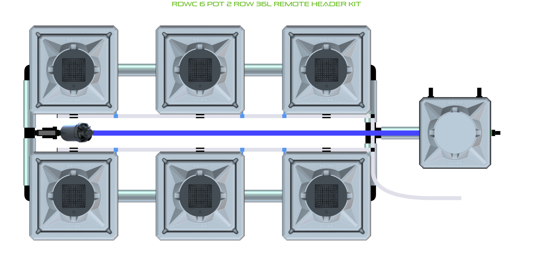 ALIEN RDWC 6 Pot 2 Row Kit