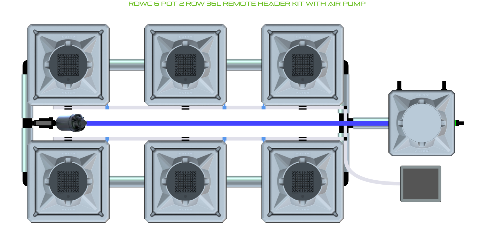 ALIEN RDWC 6 Pot 2 Row Kit