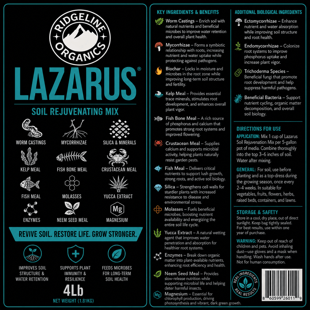 Ridgeline Organics Lazarus – Soil Rejuvenation & Conditioning Mix 4lb