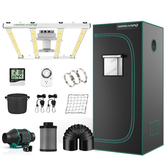 MARS HYDRO FC-E3000 LED GROW LIGHT + 3'X3' COMPLETE GROW TENT KITS