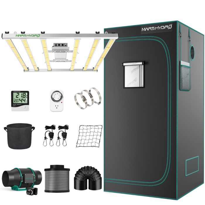MARS HYDRO FC-E4800LED GROW LIGHT + 4'X4' COMPLETE GROW TENT KITS