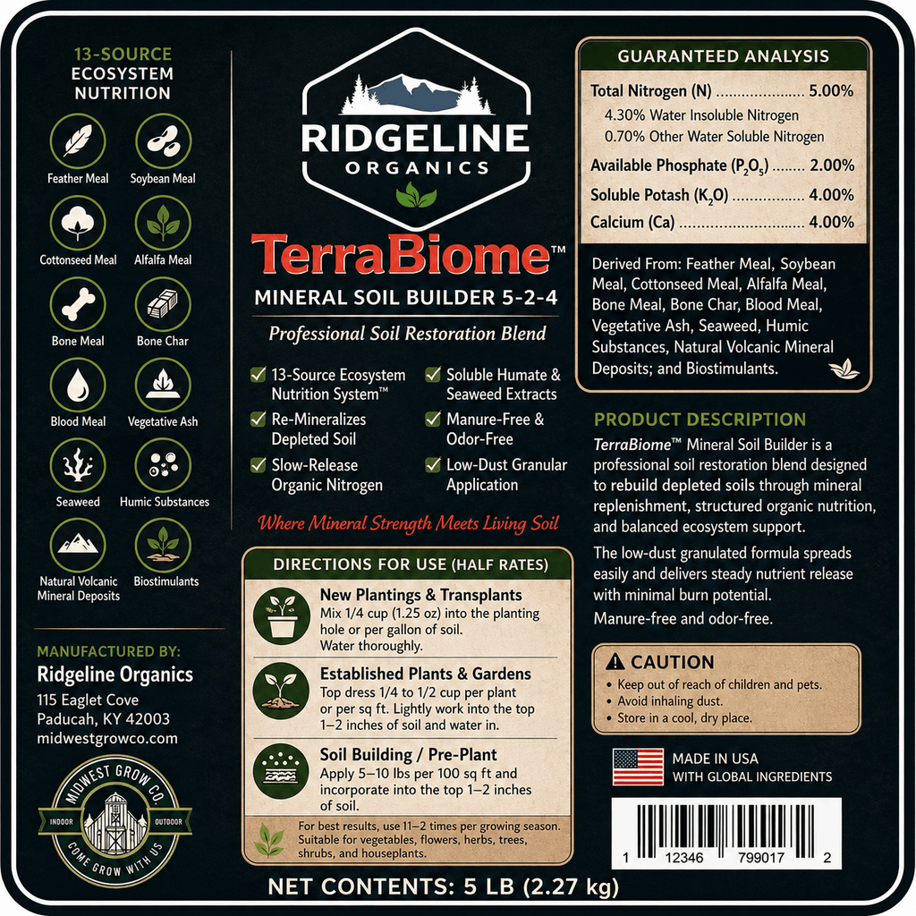 Ridgeline Organics Terra Biome™ Mineral Soil Builder 5-2-4 5lb bag