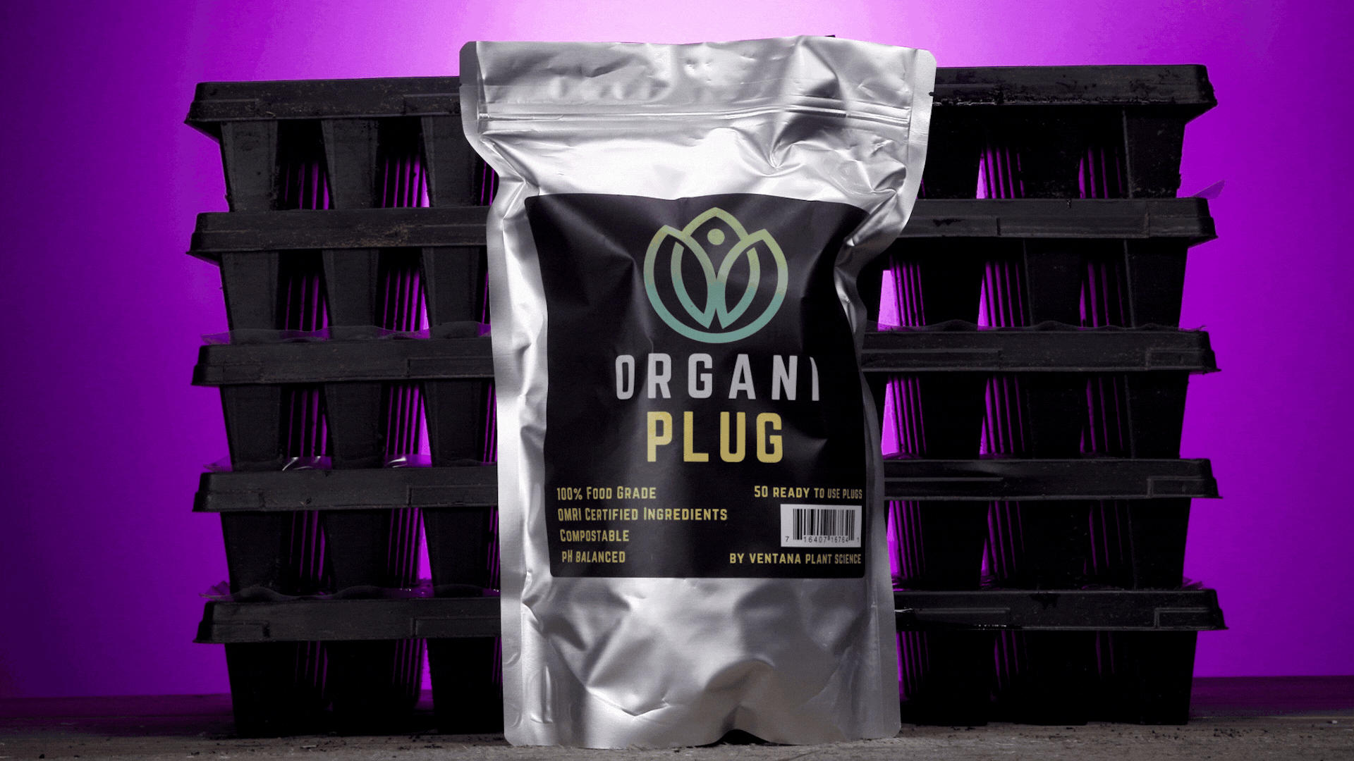OrganiPlug Seed & Cutting Plugs - Pre-Filled Tray w/ 50 Tall Plugs - Single, Case, and Pallet