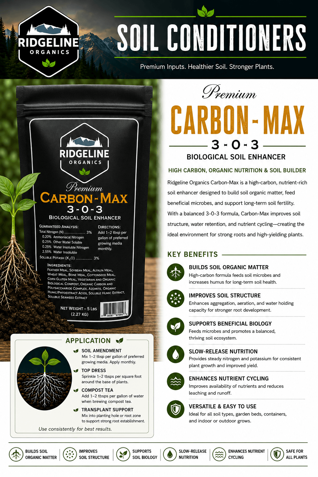 Ridgeline Organics Carbon - Max 3-0-3