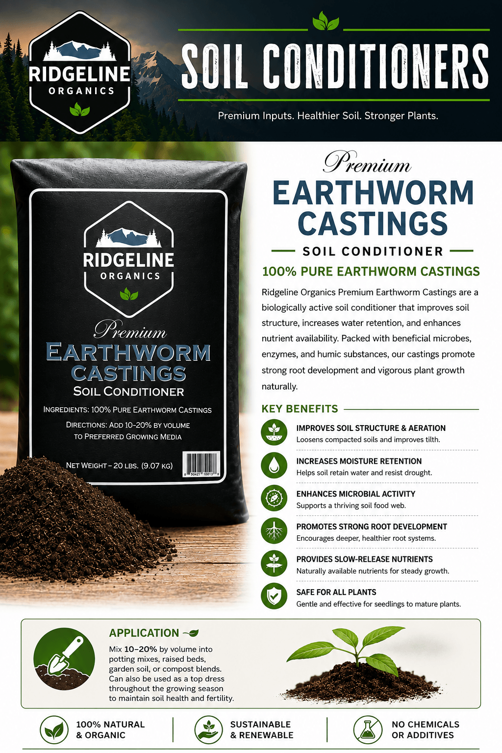 Ridgeline Organics Premium Earthworm Castings