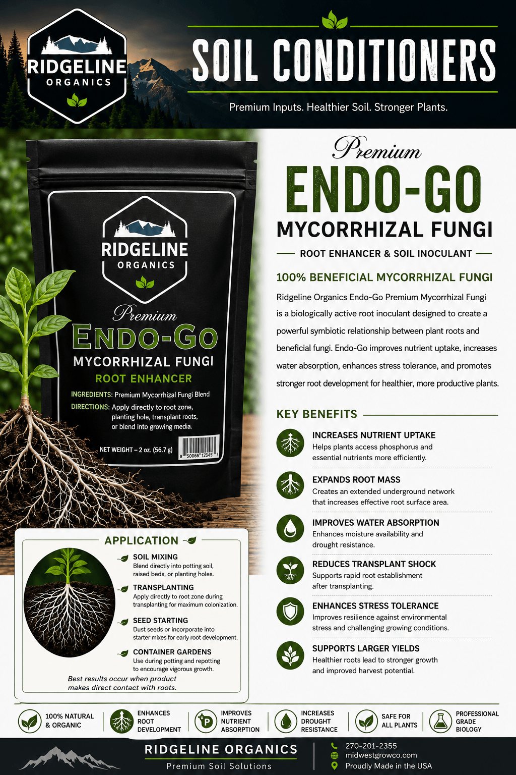 Ridgeline Organics Endo-Go Premium Mycorrhizal Fungi