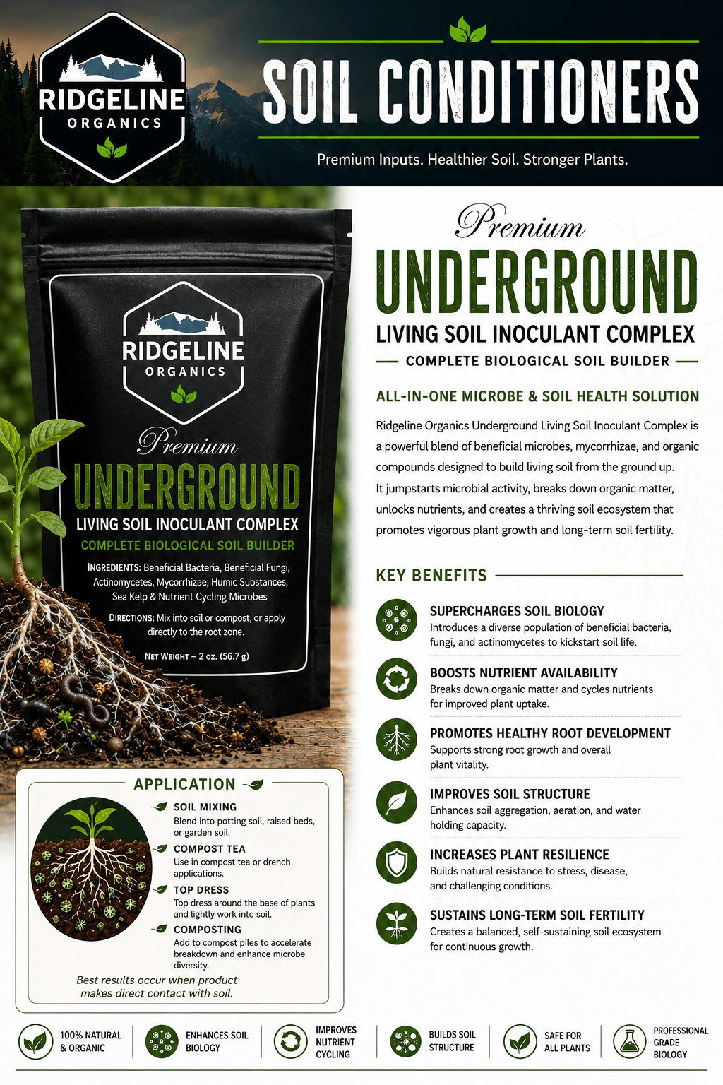 Ridgeline Organics Underground – Living Soil Inoculant Complex