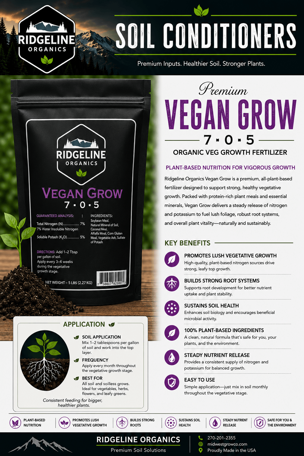Ridgeline Vegan Grow Granular Fertilizer